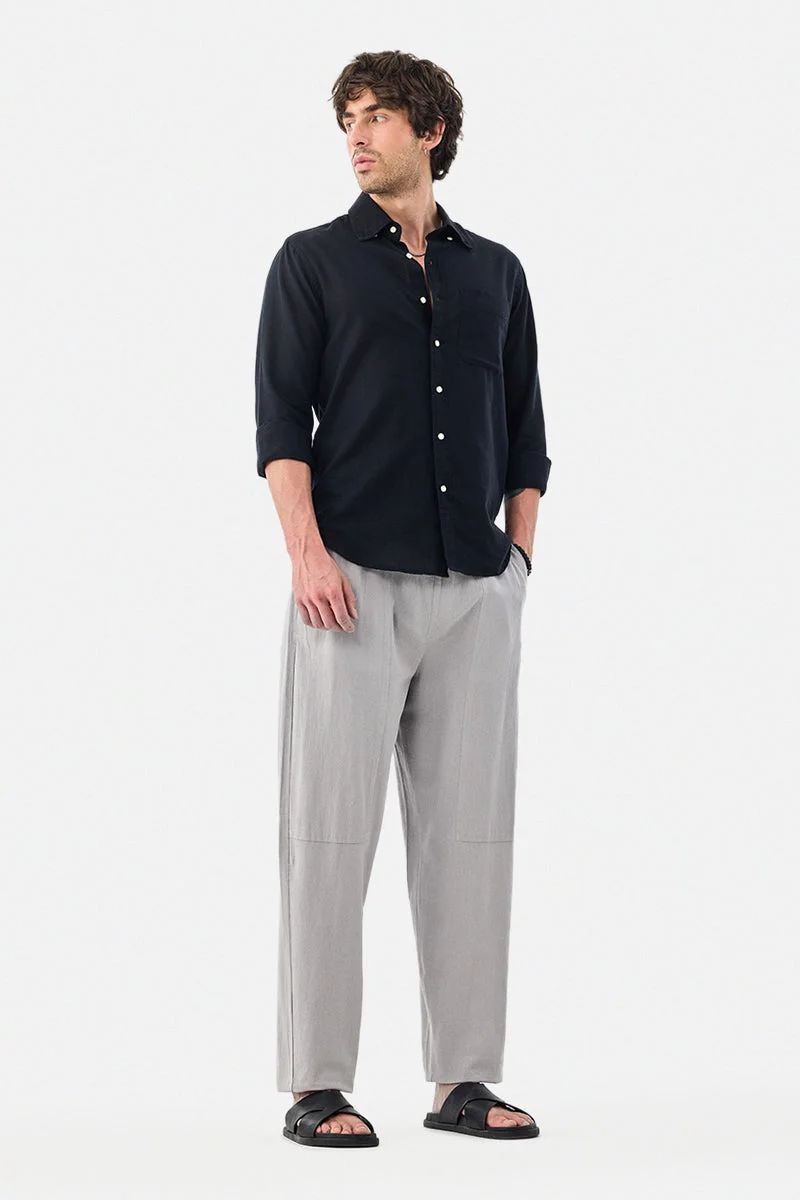 SNITCH Grey Relaxed Fit 100% Cotton Pants for Men | Best Price UAE